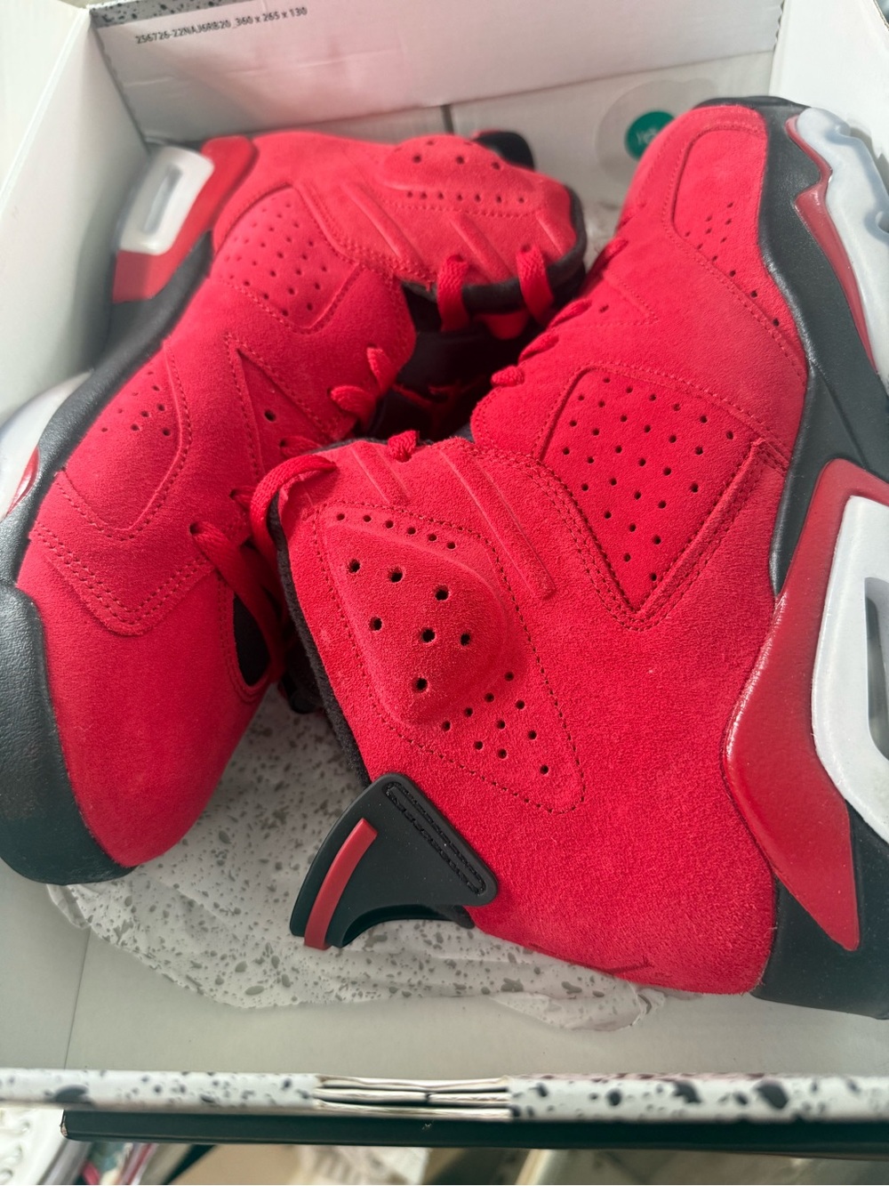 Jordan Red Suede High-Top Sneakers with Black & White Accents